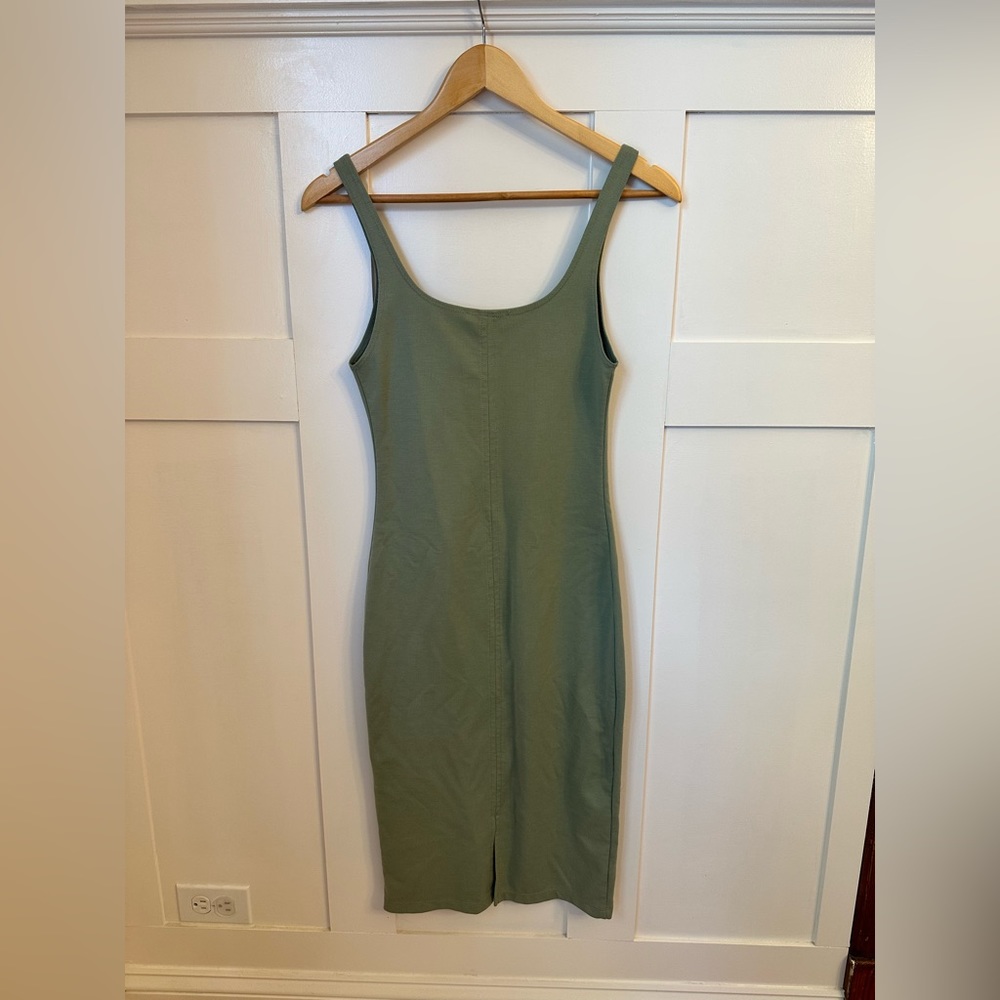 Zara Fitted Ribbed Dress Seafoam Size Medium